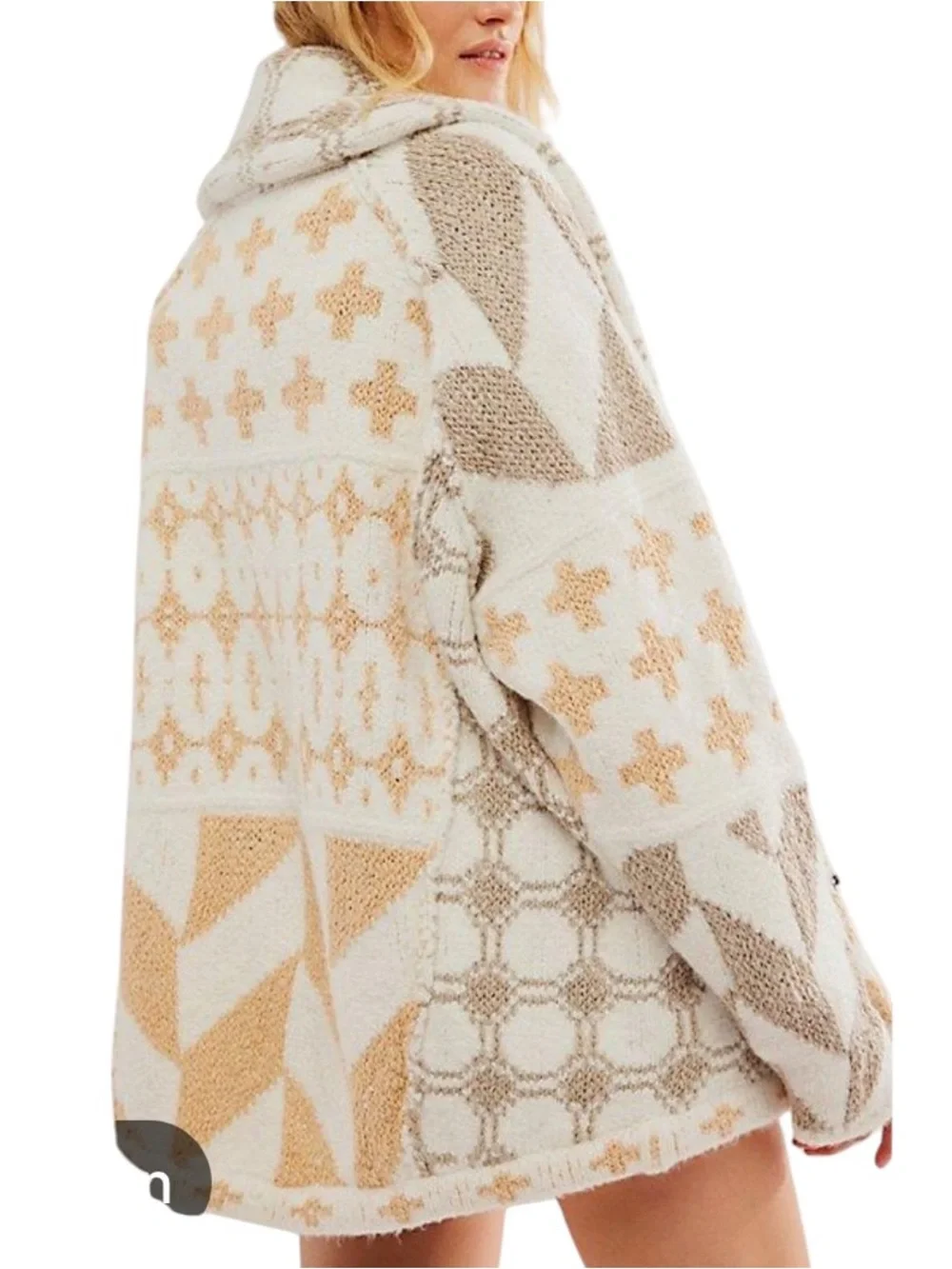 Free People Bright Optimistic Cardigan Seashell Combo NWT M